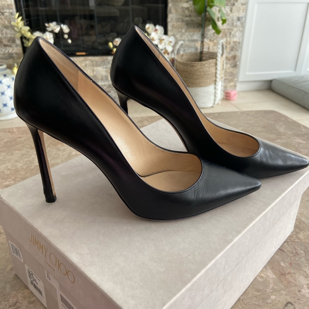 Jimmy Choo Black Leather Pumps